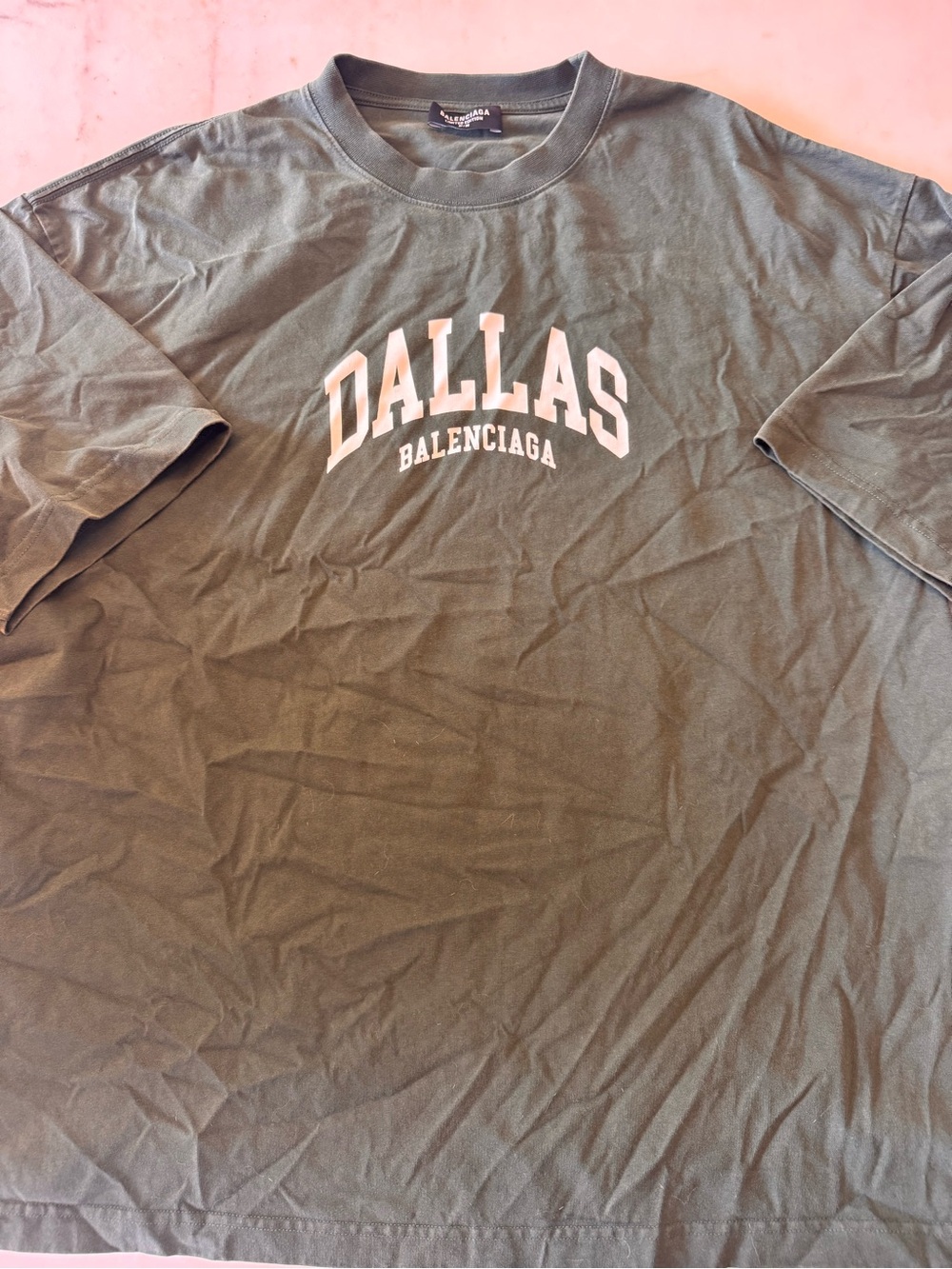 Balenciaga Olive Green 'DALLAS' Short Sleeve Tee